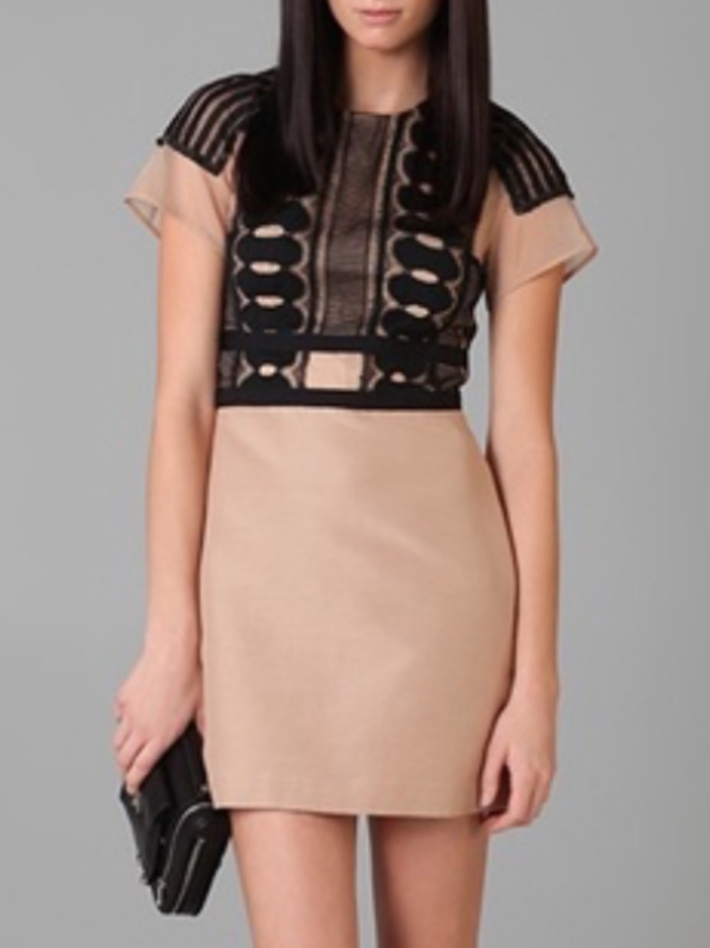 3.1 Phillip Lim Silk Embroidered Mini Dress Open Back Size 2
